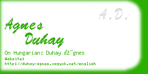 agnes duhay business card